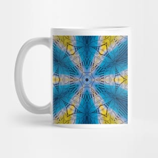 yellow gold floral fantasy in square format Mug